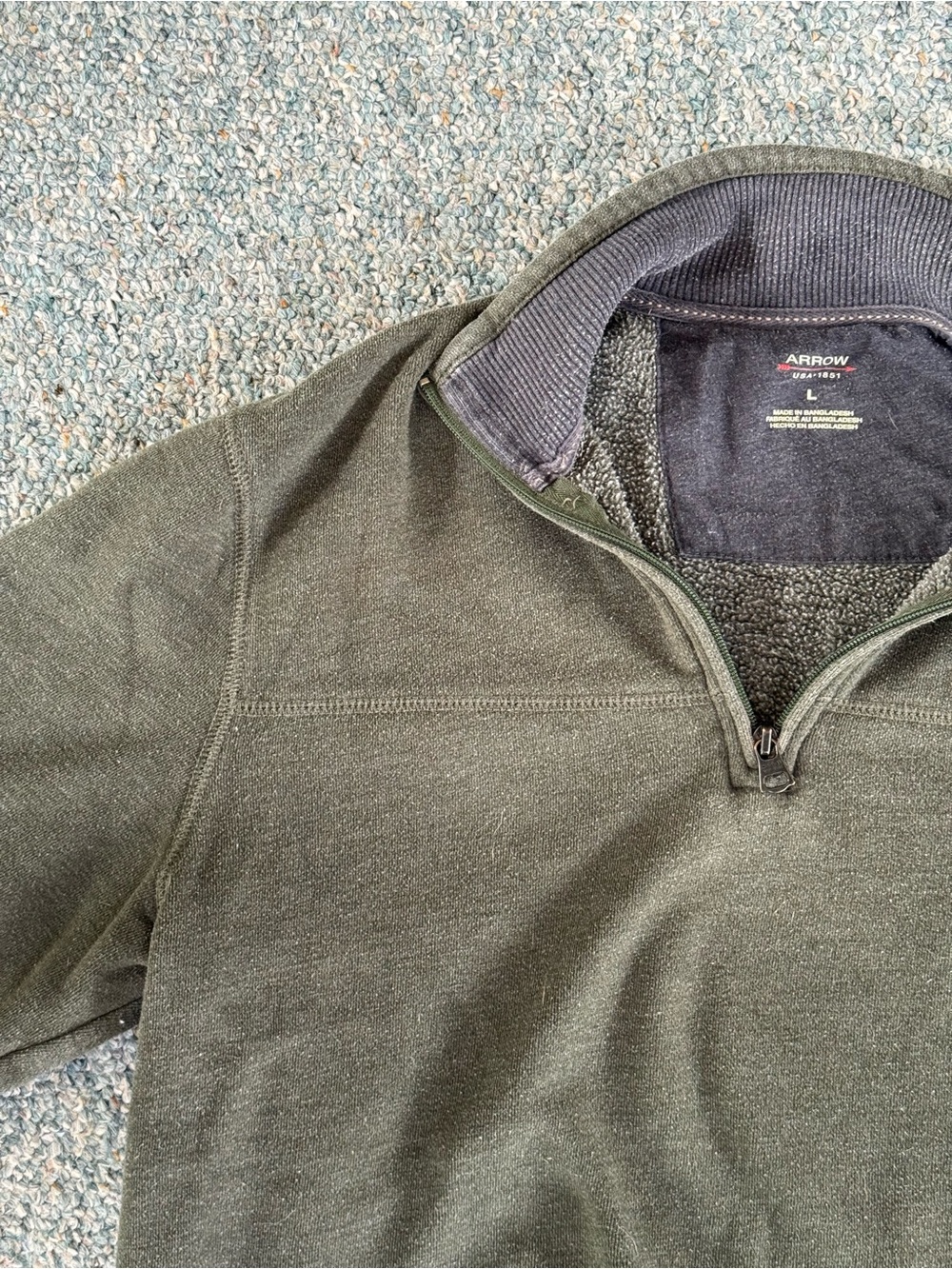 Arrow Men’s Olive Green Half-Zip Sweater
